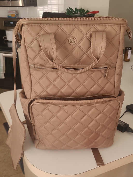 Joan & David Handbags - The Elise 18" Diamond Quilted Puffer Nylon Workbook Backpack.
